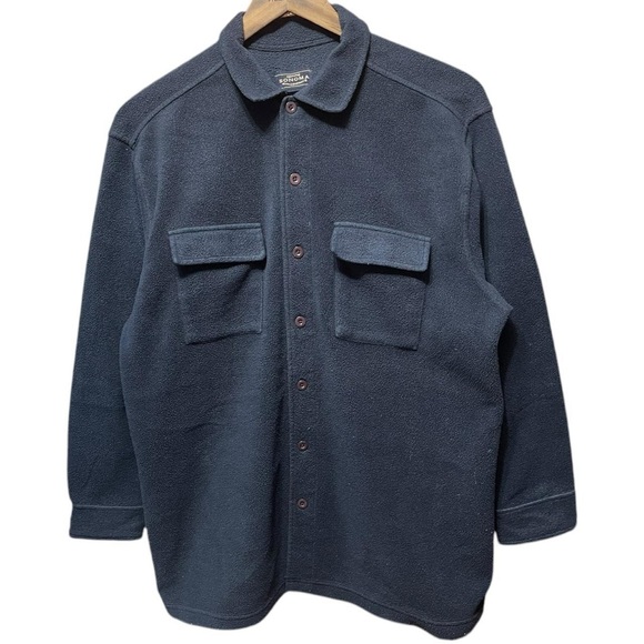 Arizona Jean Company Other - plain blank navy blue Arizona long sleeve button up fleece sweatshirt jacket